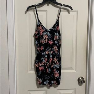Black floral romper size 2